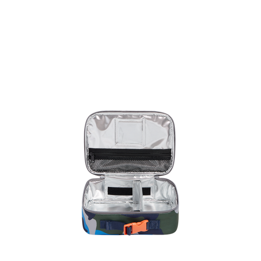 state bags rodgers lunch box printed canvas camo interior front view click to zoom
