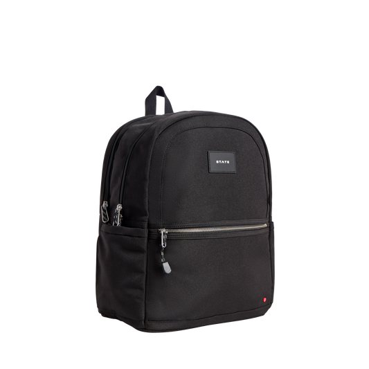 STATE Bags Evans Double Pocket Backpack Polyester Canvas Side View Click to Zoom