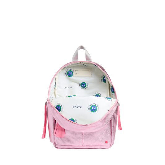 STATE Bags Kane Mini Backpack Pink/Silver Interior View Click to Zoom