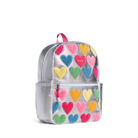 STATE Bags Kane Happy Fuzzy Hearts Front Side View Click to Zoom