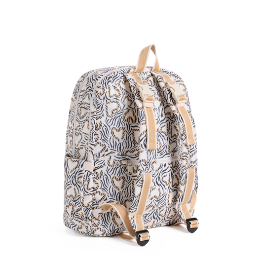 STATE x MagneticMe Lorimer Diaper Bag Leopard Hearts Back View Click to Zoom
