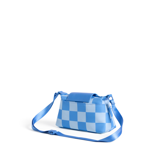 STATE Bags Chelsea Pouchette Charms Blue Check Back View Click to Zoom
