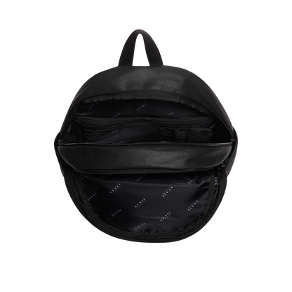 state bags lenox with shoe pocket backpack coated canvas black interior overhead view click to zoom