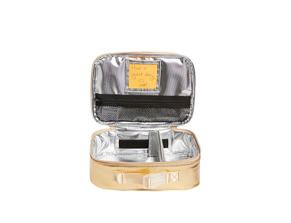 State Bags Rodgers Lunch Box Metallic Gold Interior View Click to Zoom