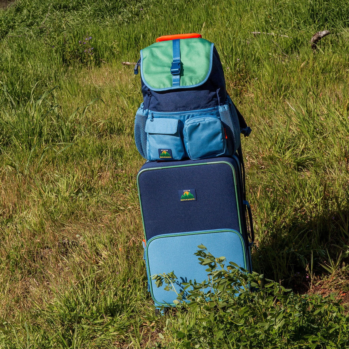 STATE Bags Logan Carry-On Suitcase Green/Blue/Orange