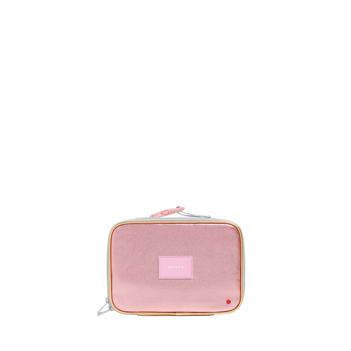 STATE Bags Rodgers Lunch Box Pink/Silver Front View Click to Zoom