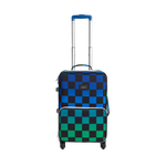 state bags Logan suitcase polyester blue checkerboard front view click to zoom