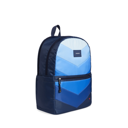 state bags kane kids large backpack nylon blue chevron puffer front view side angle click to zoom