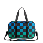 state bags rockaway duffle polyester canvas blue checkerboard front view on luggage click to zoom