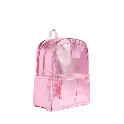 state bags kane kids double pocket backpack metallic pink/silver Side View click to zoom