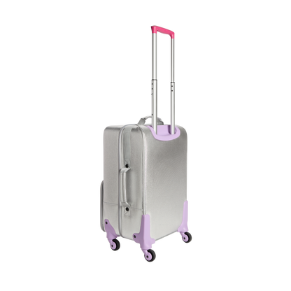State Bags Logan Suitcase Metallic Fuzzy Hearts Back Angle View Click to Zoom