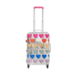 State Bags Logan Suitcase Metallic Fuzzy Hearts Front View Click to Zoom