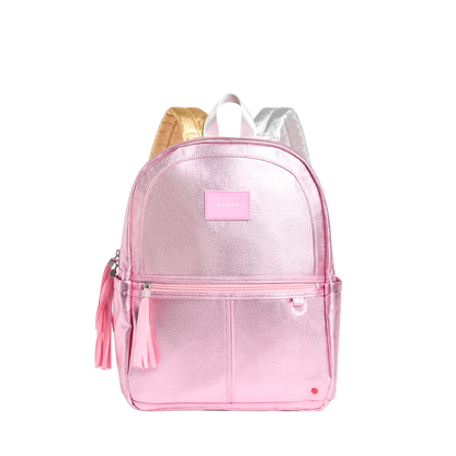 STATE Bags Kane Kids Travel Pink/Silver Front VIew Click to Zoom
