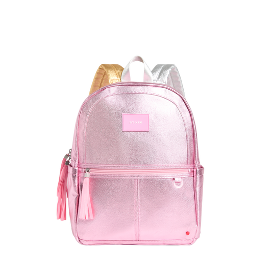 STATE Bags Kane Kids Travel Pink/Silver Front VIew Click to Zoom