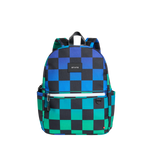 STATE Bags Kane Backpack Blue Checkerboard Front View Click to Zoom
