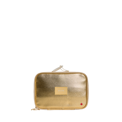State Bags Rodgers Lunch Box Metallic Gold Front View Click to Zoom