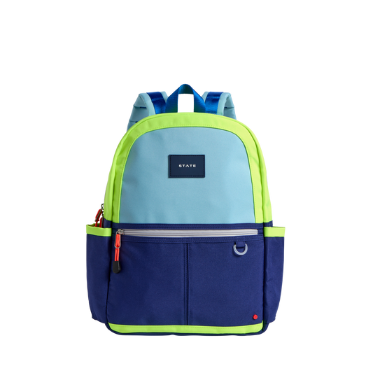 STATE Bags Kane Backpack Navy/Neon Front View Click to Zoom