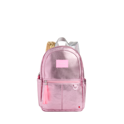 state bags kane kids mini travel backpack metallic pink/silver front view click to zoom