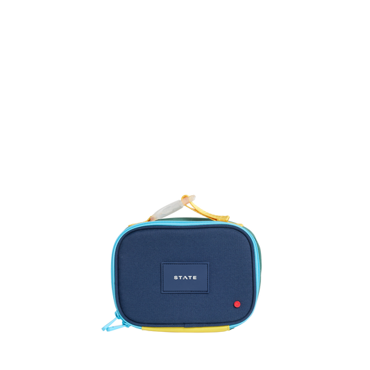 state bags mini rodgers snack pack lunch box polyester canvas green/navy front view click to zoom