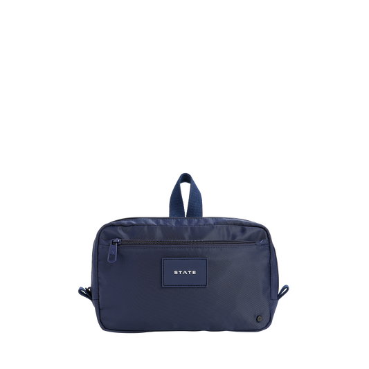 STATE Bags Hart Toiletry Kit Nylon Navy Front View Click to Zoom