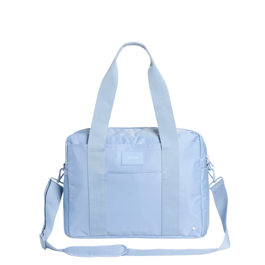 STATE Bags Jordan Diaper Tote Nylon Ice Blue Front View Click to Zoom