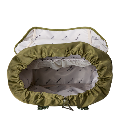 STATE Bags Grove Rucksack Nylon Olive Overhead View Click to Zoom