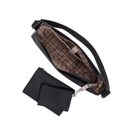 STATE Bags Luna Crossbody Black Overhead Interior View Click to Zoom