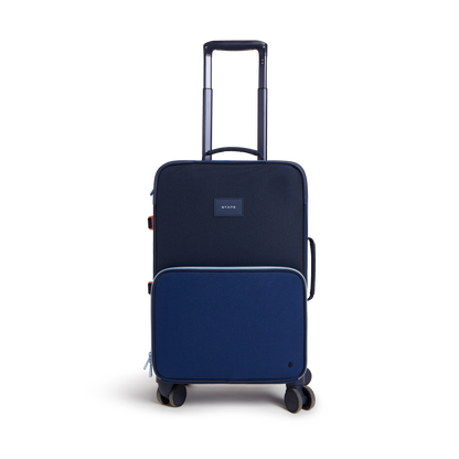 STATE Bags Logan Carry-On Suitcase Tonal Navy Front View Click to Zoom