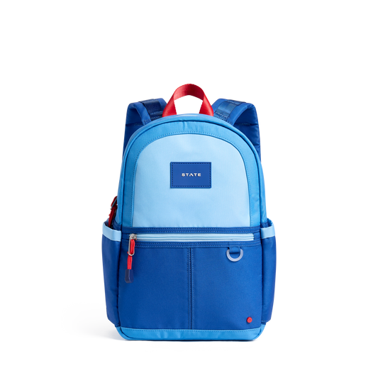 STATE Bags Kane Mini Backpack Blue/Light Blue Colorblock Front View Click to Zoom