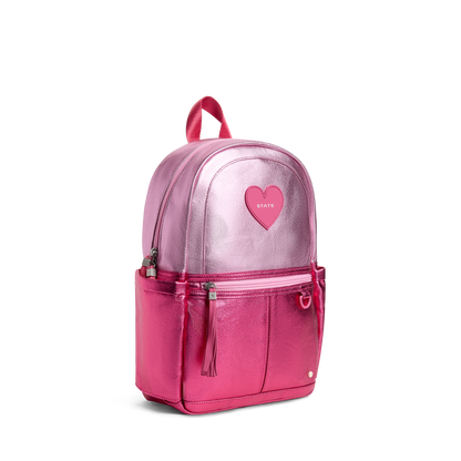STATE Bags Kane Mini Backpack Pink/Hot Pink Metallic Colorblock Front Side View Click to Zoom