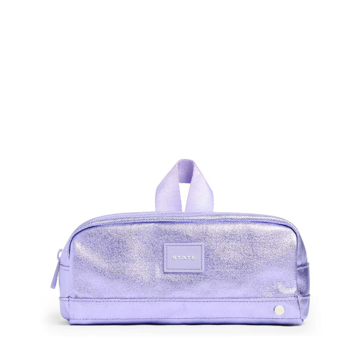 STATE Bags Clinton Pencil Case Metallic Lilac Front View Click to Zoom