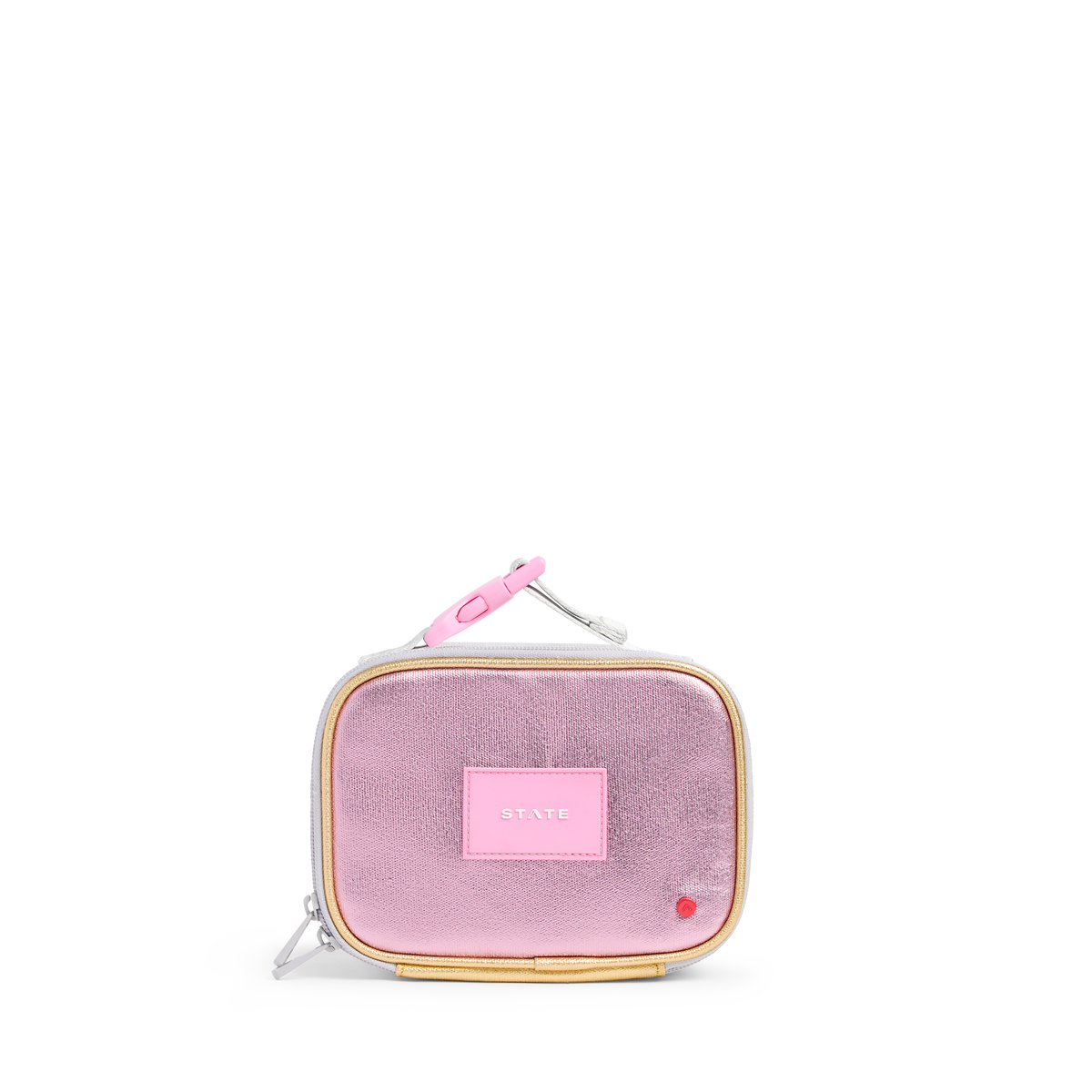 STATE Bags Mini Rodgers Snack Pack Pink/Silver Front View Click to Zoom