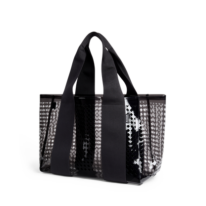 STATE Bags Wellington Cabana Tote Black Clear Back Side View Click to Zoom