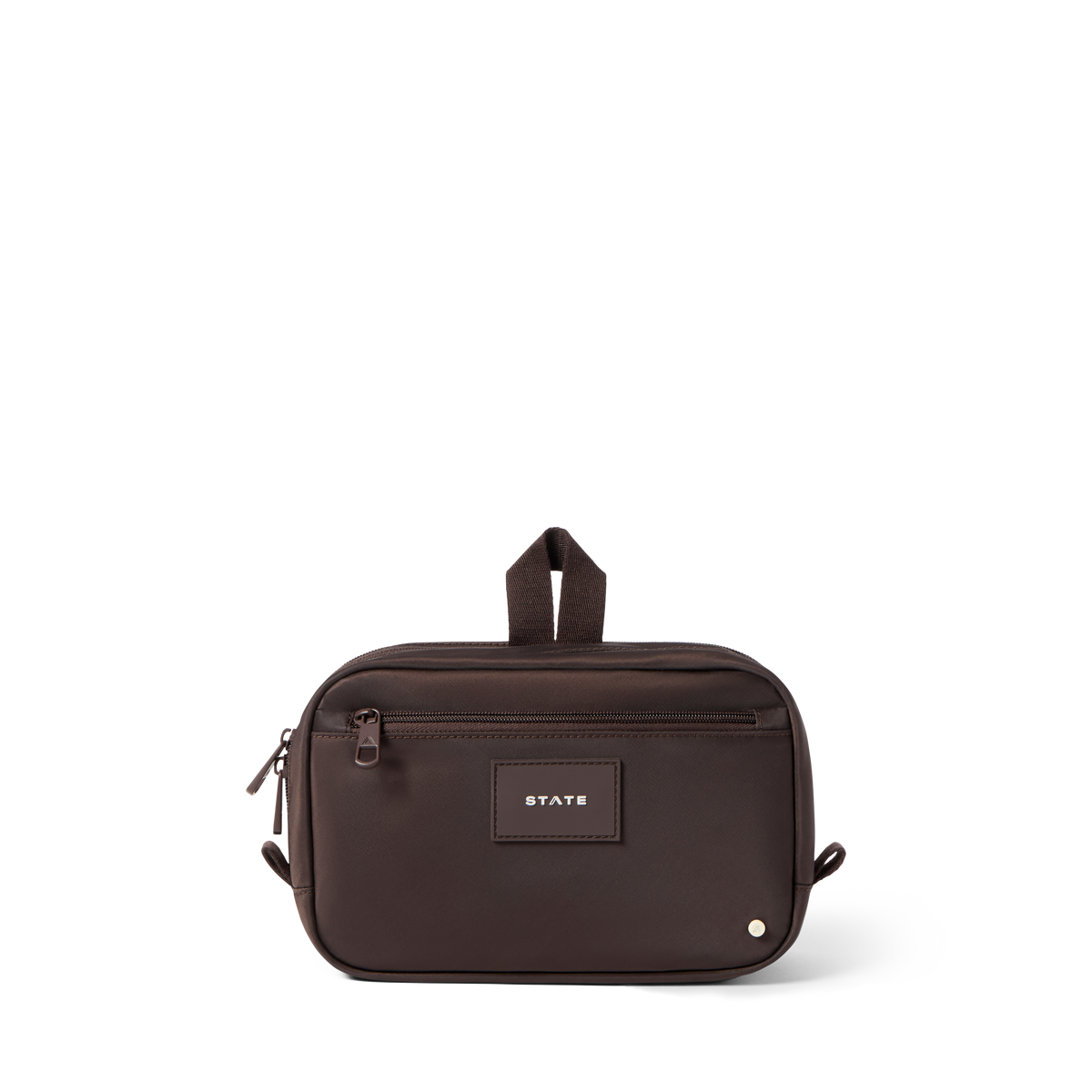 STATE Bags Hart Dopp Kit Brown Front View Click to Zoom