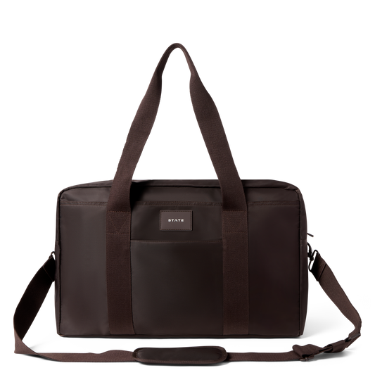 STATE Bags Wellington Weekender Brown Front View Click to Zoom