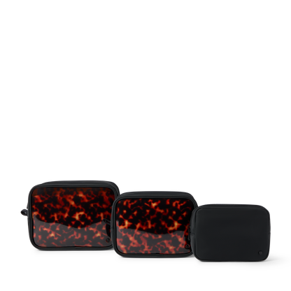 STATE Bags Travel Pouch Set of Three Tortoise Front View Click to Zoom
