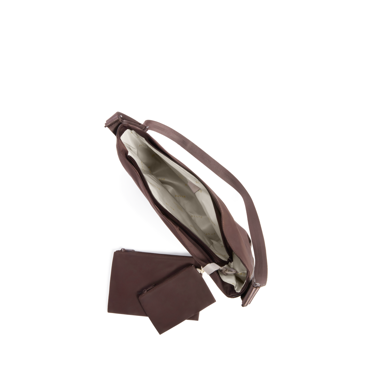 STATE Bags Luna Cross Body Brown Interior View Click to Zoom