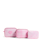 STATE x LoveShackFancy Travel Pouch Set of Three Pink Vanilla Front View Click to Zoom