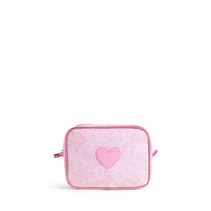 STATE x LoveShackFancy Travel Pouch Set of Three Pink Vanilla Front View Click to Zoom
