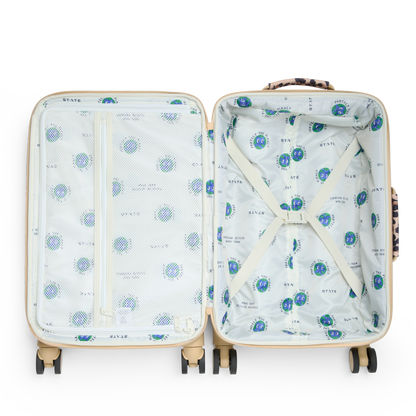 STATE Bags Logan Carry-On Suitcase Leopard Interior View Click to Zoom