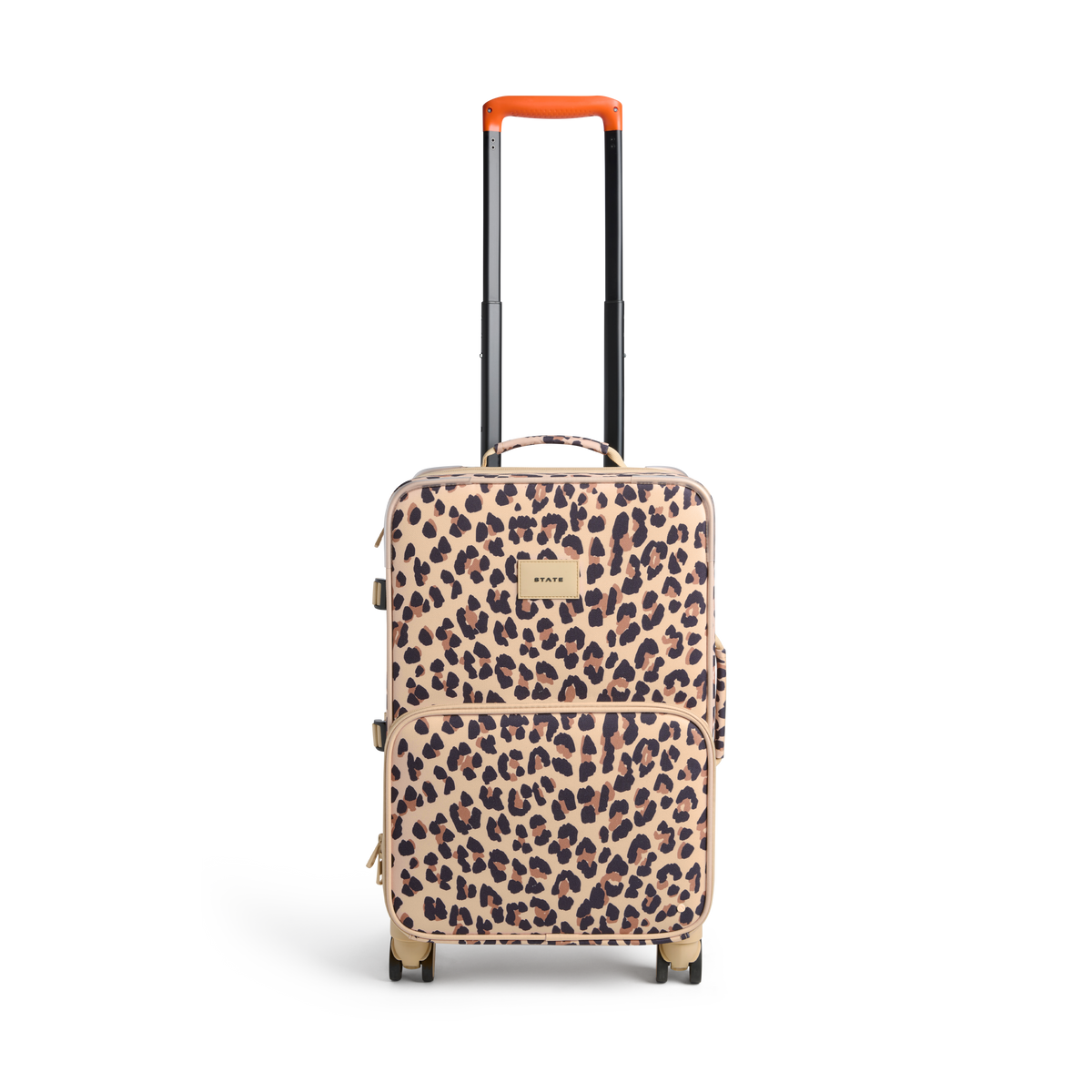 STATE Bags Logan Carry-On Suitcase Leopard Front View Click to Zoom