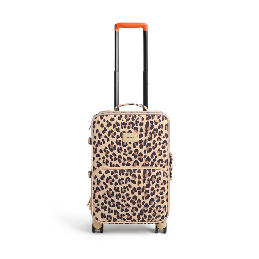 STATE Bags Logan Carry-On Suitcase Leopard Front View Click to Zoom