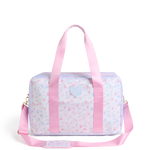 STATE x LoveShackFancy Wellington Weekender Nylon Confetti Bloom Wildflower Blue Front View Click to Zoom