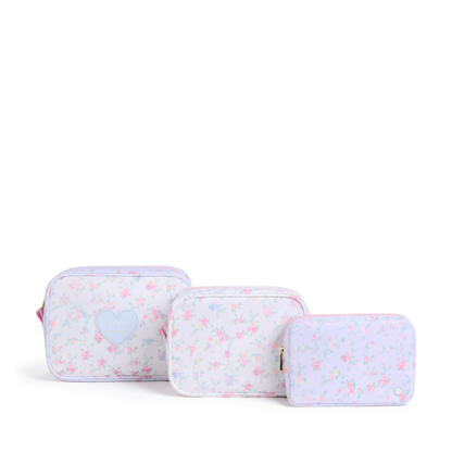 STATE x LoveShackFancy Travel Pouch Set of Three Confetti Bloom Front View Click to Zoom