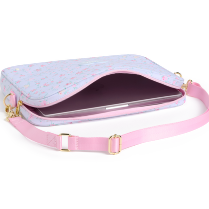 STATE x LoveShackFancy Allen Laptop Case Wildflower Blue Interior view click to zoom