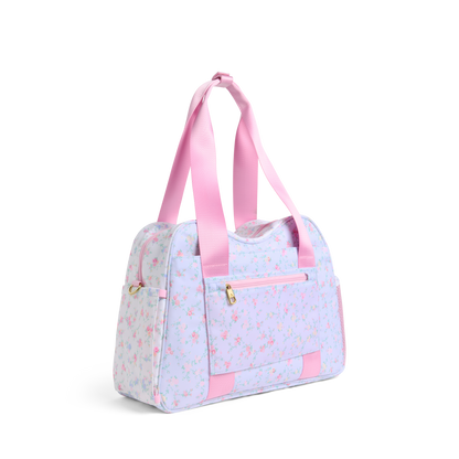 STATE x LoveShackFancy Bella Diaper Tote Confetti Bloom / Wildflower Blue Back View Click to Zoom
