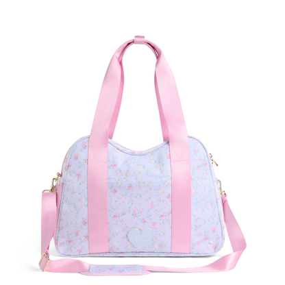 STATE x LoveShackFancy Bella Diaper Tote Confetti Bloom / Wildflower Blue Front View Click to Zoom