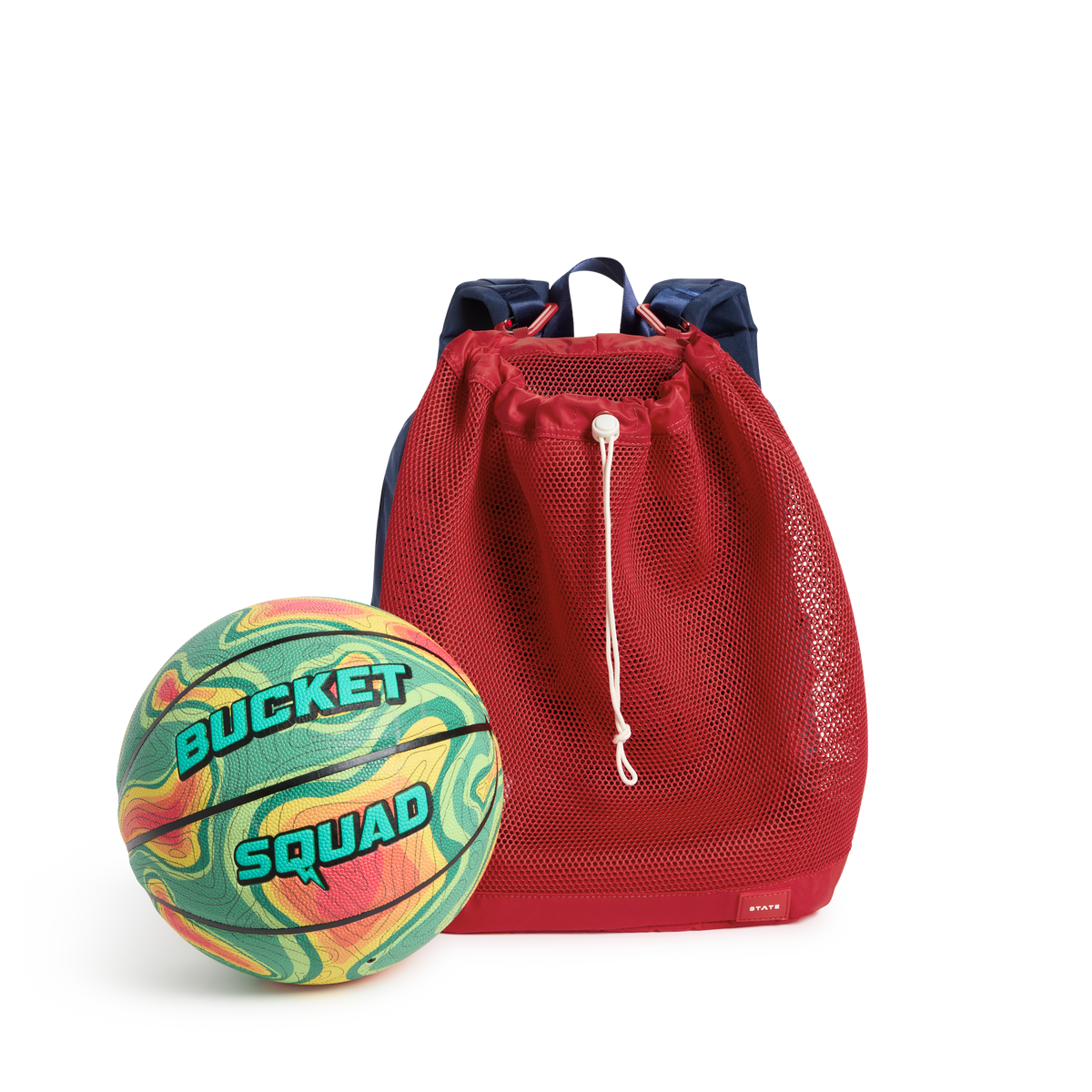 STATE Bags Kane Ball Bag Red Front View on backpack click to zoom