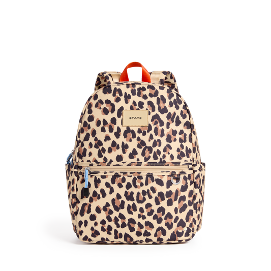 STATE Bags Kane Kids Travel Backpack Printed Canvas Leopard Front View Click to Zoom