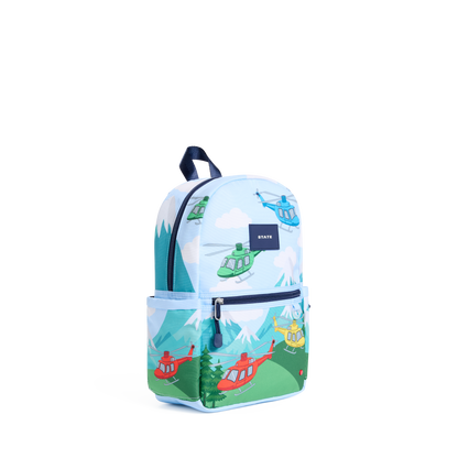 STATE Bags Kane Kids Mini Backpack Recycled Polycanvas Helicopters Front Side View Click to Zoom